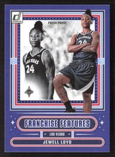 Jewell Loyd 2025 Donruss WNBA Franchise Features Press Proof Blue Las Vegas Aces
