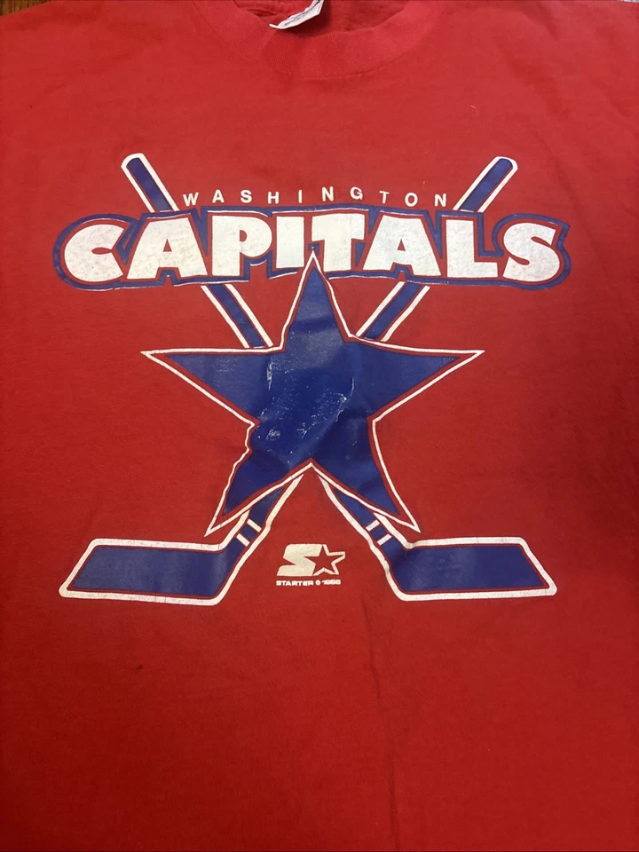 Camiseta de hockey vintage 1986 Washington Capitals NHL XL puntada única EE. UU. Starter Foto 2 de 4