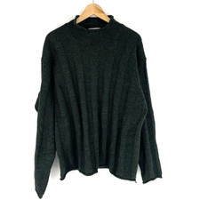 Vintage 90s J Crew Sweater Size Large Mens Green Roll Neck Wool Knit Oarsman