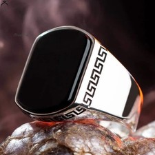 Premium Yemeni Aqeeq Natural Agate Ring Elegant Handmade Design
