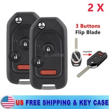 2 Upgrade Flip Key Fob Shell For Honda Fit 2007 2008 2009 2010 2011 2012 2013