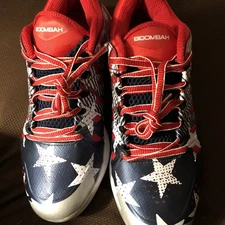 Sz 6.5 Boombah Molded Baseball Cleat Turf Shoe Flag USA Red White Blue Mens