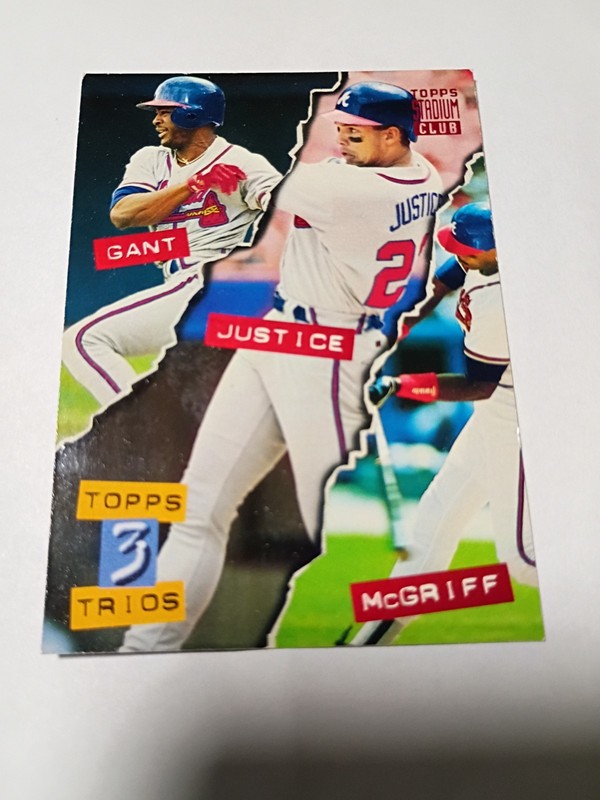 1994 Topps Stadium Club - Topps Trios Fred McGriff, David Justice, Ron Gant #111