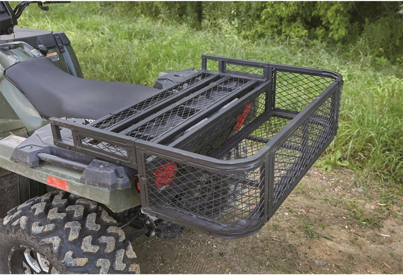 ATV Rear Drop Basket Cargo Carrier Rack, Steel Heavy-Duty Basket