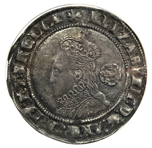 1574 SILVER ENGLAND 6 PENCE QUEEN ELIZABETH COIN NGC XF 45 S-2563 LONDON MINT