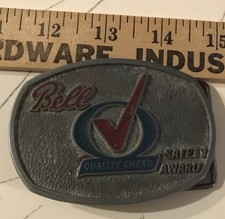 Vintage Bell Safety Award Belt Buckle Free Shipping