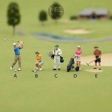 1:87 Golfer Miniature Figures for Outdoor Sports and Leisure Model Railroad