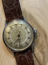 1950's 3X Helbros ALL S.S. w/24Hr Dial- Mil. Era, Cal. 200 Timepiece & Runs!