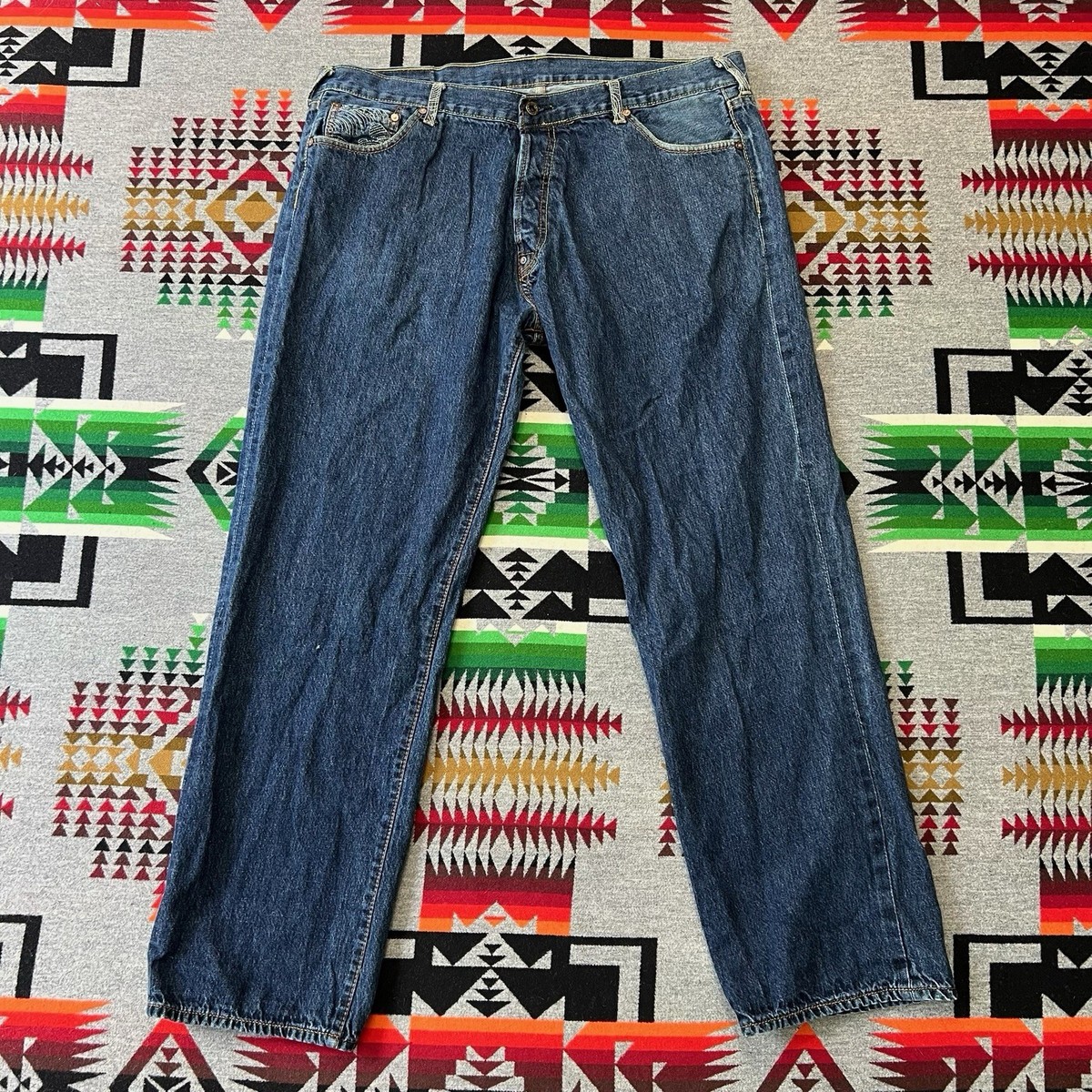 RMC Red Monkey Jeans 42x31 Baggy Y2K Geisha Samurai Embroidered