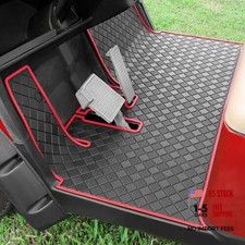 Golf Cart Floor Liner Mat 8mm Thick Rubber Full Coverage Fit for 2017 Red Trim