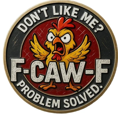 “No Clucks Given” Commemorative Coin,Vintage F-CAW-F Rooster Challenge Coin