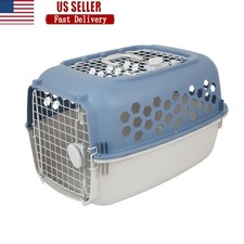 Multi-Colored Plastic Pet Kennel Double Door Dog Cat Travel Carrier Heavy Duty
