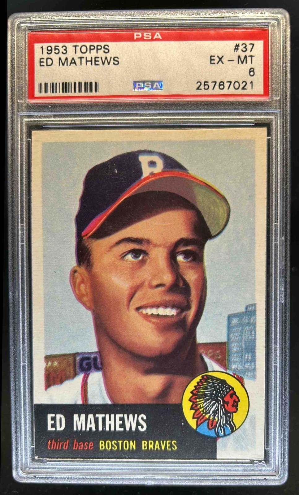 1953 Topps Ed Mathews #37 Braves PSA 6