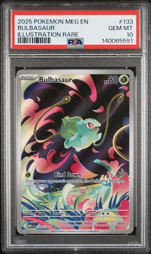 2025 POKEMON MEG EN-MEGA EVOLUTION ILLUSTRATION RARE #133 BULBASAUR PSA 10