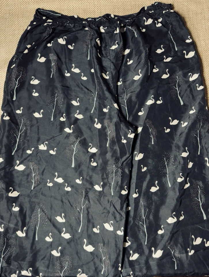 Alfani Silk Lounge Pants Swan Black Womens Large Pajama Sleepwear Soft Luxury - Image 4 of 4