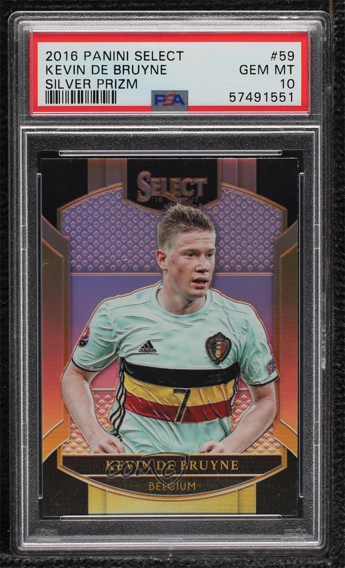 2016-17 Panini Select Terrace Silver Prizm Kevin de Bruyne #59 PSA 10 GEM MT 1o2