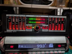 Rare VTG 80s Magnadyne Graphic Equalizer Car Stereo Pre-Amp 10 Band LED VU Audio