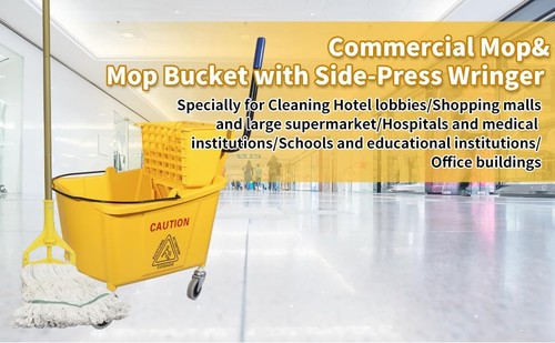 Commercial Mop Bucket with Side-Press Wringer for Floor Cleaning, 35 Quarts, ... - Picture 8 of 8