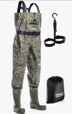 Foxelli Chest Waders w/ Boots, 2-ply Nylon/PVC Camo, Hunting Fishing, M7 or W9