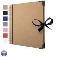Scrapbook Album 60 Pages 8 x 8 Inch Brown Thick 200gsm Kraft Paper, Photo Alb...