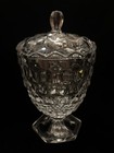 Fostoria American Cubist Hex Footed 7" Candy Dish With Lid — photo 1