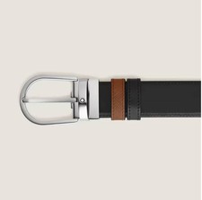 Cintura Montblanc Reversibile fibbia a ferro di cavallo 198411 Belt Pelle Fulvo