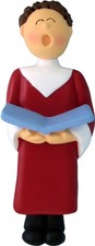 Choir Singer Male Brown Personalized Christmas Tree Ornament