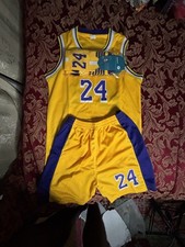 Los Angeles Lakers Kobe Bryant 24 Yellow Purple Jersey Shorts Size 130