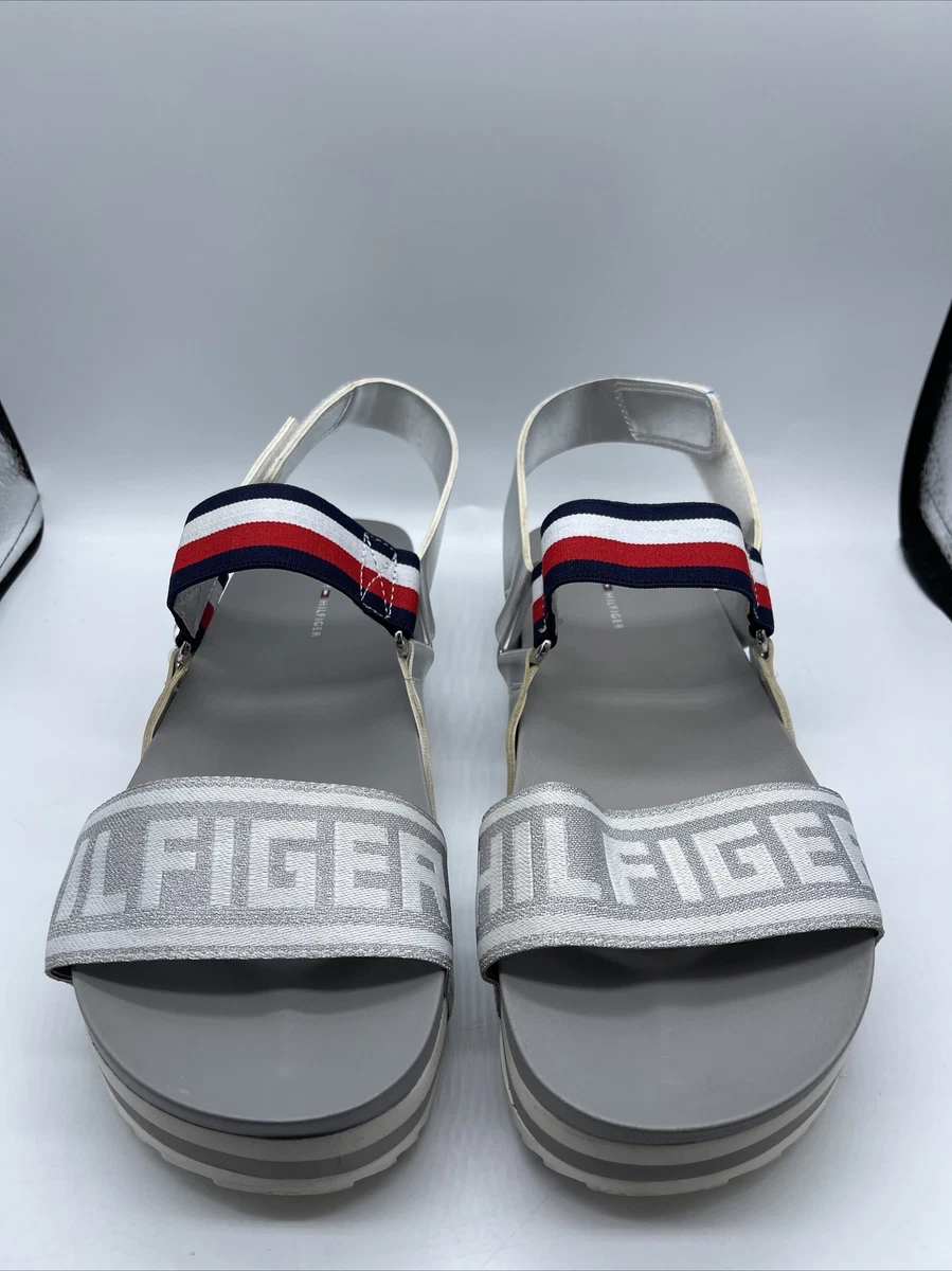 cubierta Delicioso Definir Tommy Hilfiger Women&#039;s Gray Bekett Platform Sandal Sz 9m | eBay