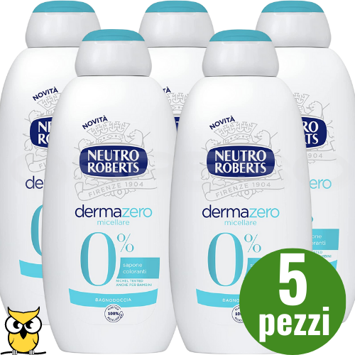 NEUTRO ROBERTS BAGNOSCHIUMA BAGNODOCCIA DETERGENTE CORPO MICELLARE 600ML X5