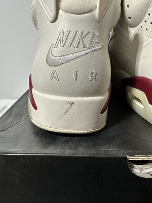 Nike Air Jordan 6 VI Maroon Nike Air White Mens Size 11 384664-116