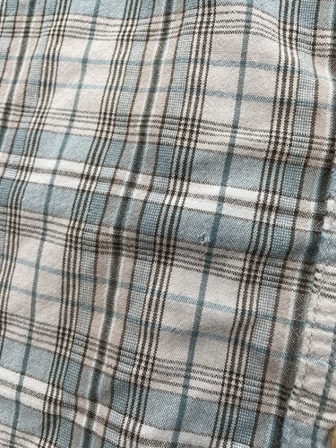 Fieldmaster Button Up Shirt Adult XL Extra Large Beige Green Plaid Long Sleeve - Picture 3 of 7