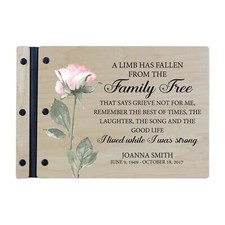 Custom Memorial Funeral Guest Book for Loss of Loved One 12x8 -A Limb Has Fallen