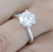 3ct Moissanite Solitaire 925 Sterling Silver Engagement Ring Size 3-12 Ss0403