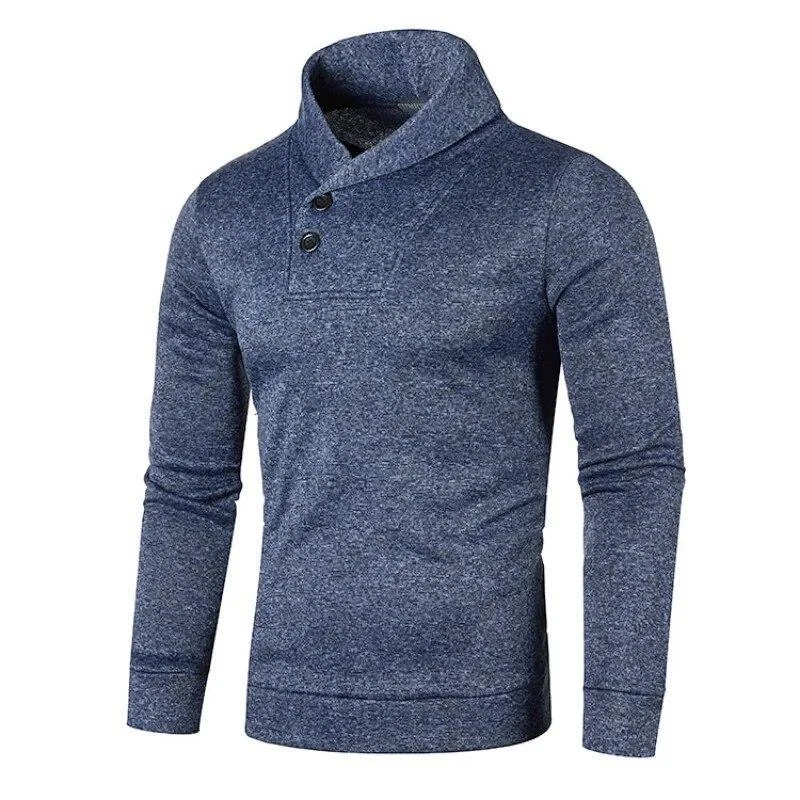 Sueter Delgado De Punto Con Cuello Alto De Color S lido De Invierno Para Hombre