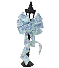 10 WIDE SNOWFLAKES CHRISTMAS BOW-FOR DECORATION, GIFT, WREATH, LANTERN, DOOR