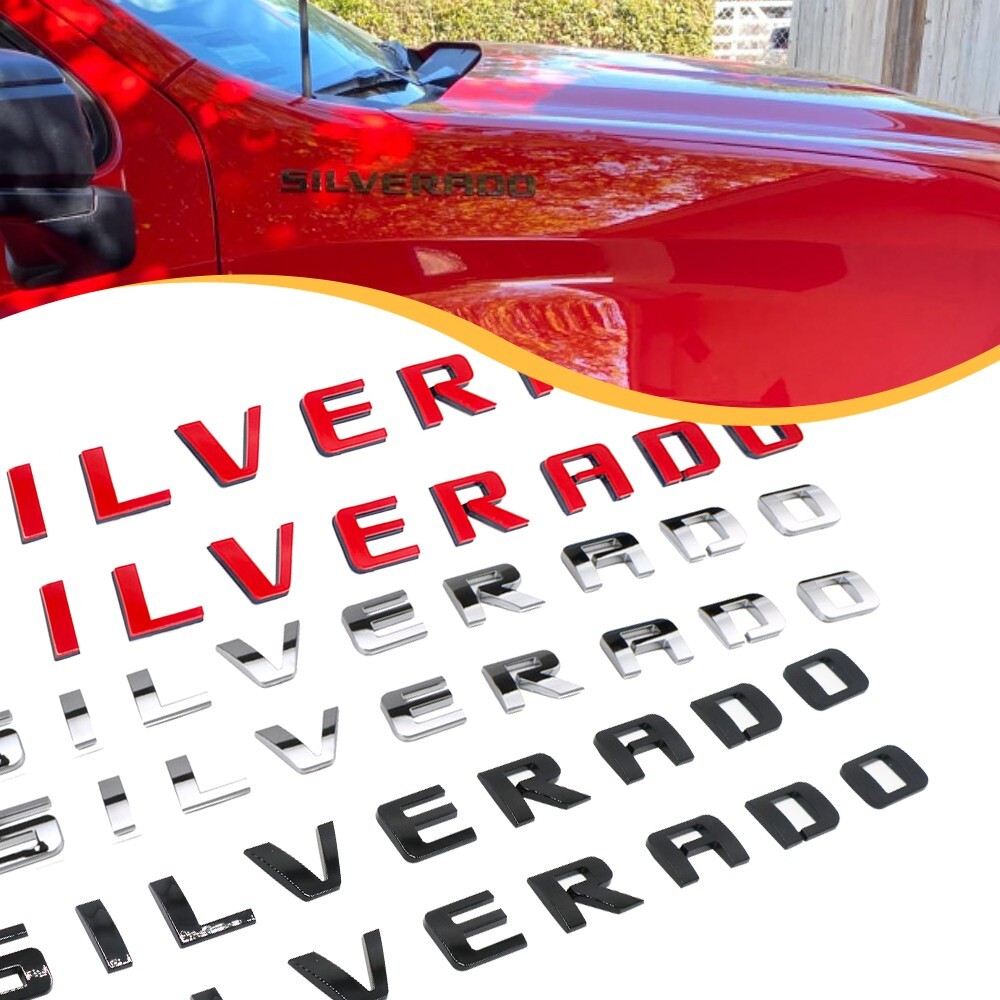 2PCS FOR CHE/VY SILVERADO DOOR SIDE BADGE TAILGATE NAMEPLATE LETTERS EMBLEM