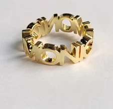 Personalized Name Ring Custom Circular Letters Thick Letters Jewelry Silver Gold