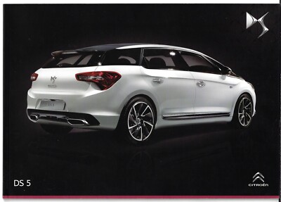 Citroen DS 5 2014-2015 UK Markt Verkaufsprospekt Schild, Stil & Sport