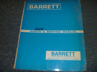 Barrett HPG-40 Hi-Lift Platform Truck Parts Catalog & Service Repair Manual xz