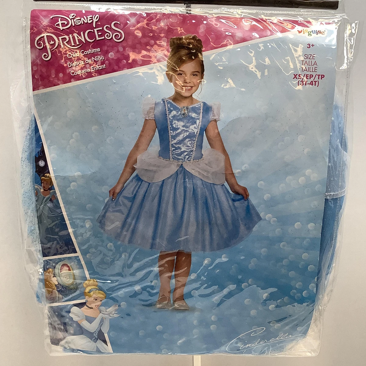 Disguise Disney Princess Cinderella Halloween Costume/Dress Up Size XS(3T-4T)