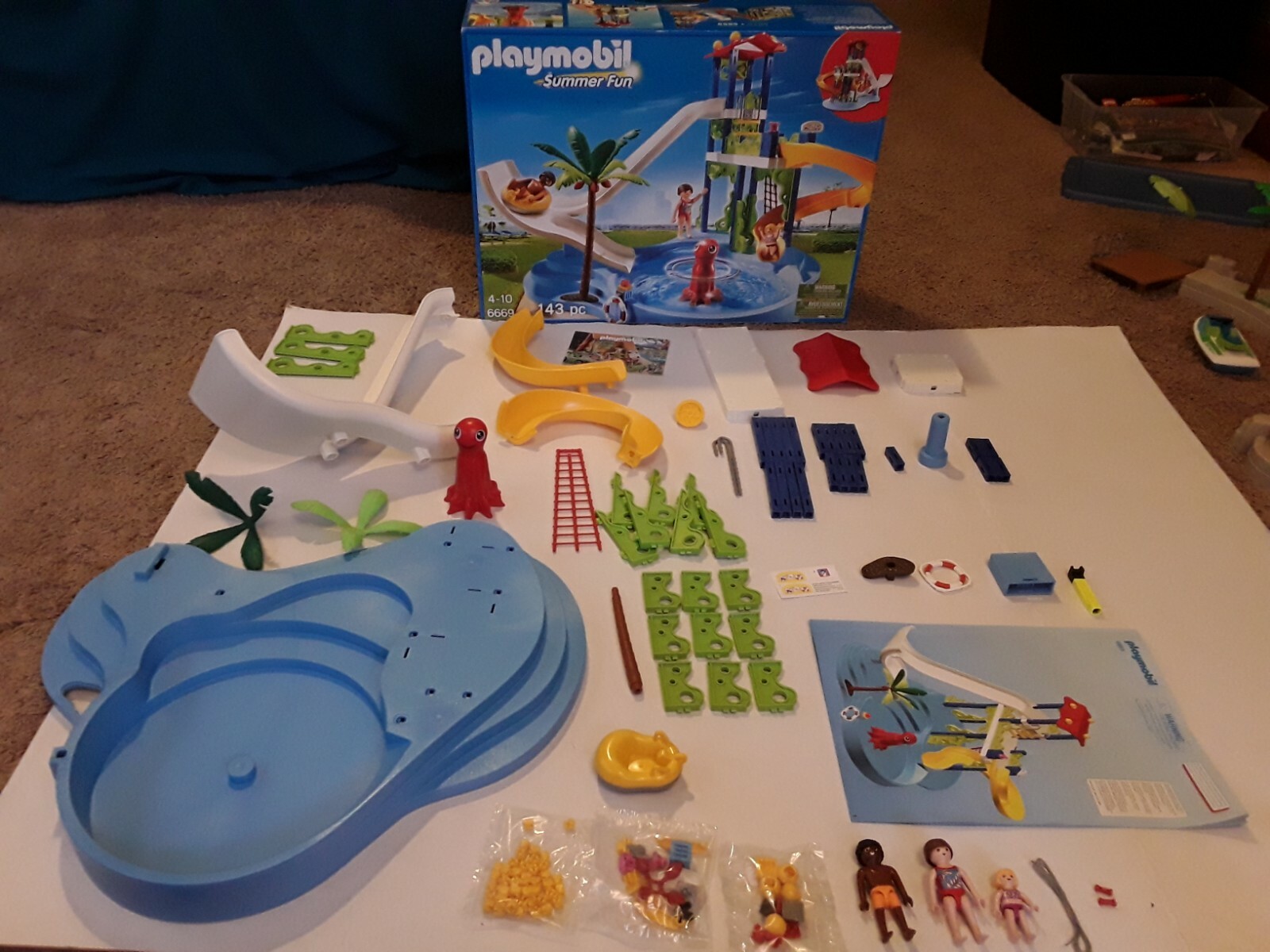 playmobil water park with slides playset