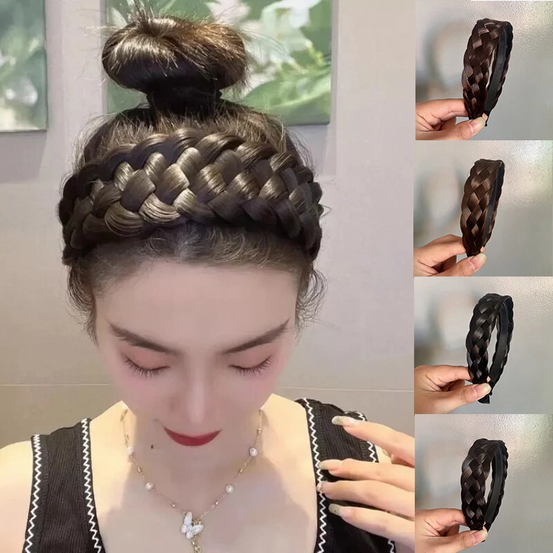 Women Wide Wig Twist Braided Hair Bands Fashion Non-slip Braids Hair  Accessories