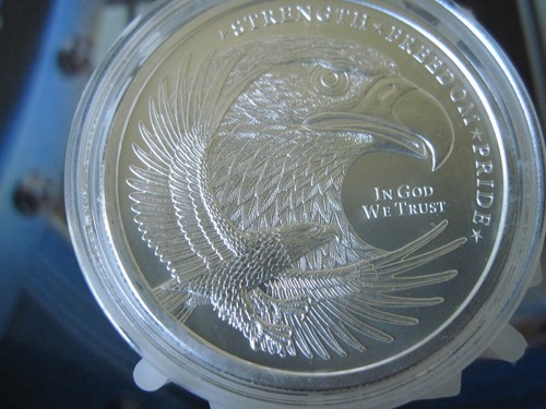 1 OZ GSM EAGLE AND FLAG .999 FINE SILVER ROUND - Picture 2 of 4