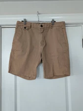 Frank & Oak Valence Shorts men's size 34 tan khaki preppy academic