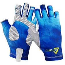 UV Protection Fishing Fingerless Gloves Men Women UPF 50 SPF Gloves for Fish...