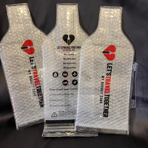 Reusable Wine Bottle Protector for Travel (3 pack) Sleeve With Handle Carrier