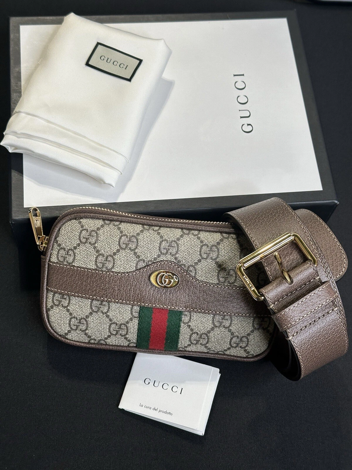 AUTH Gucci Ophidia Ceinture Bum Bag GG Taille 95/519308 Neuf sans étiquettes