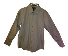 EXPRESS Men's Dress Shirt Medium Gray Stretch Cotton Long Sleeve.