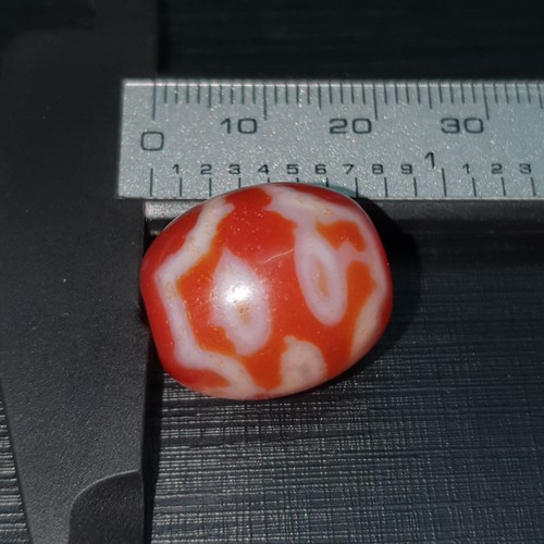 Sacred Himalayan Indo Tibetan Red Agate Dzi Amulet Bead - Picture 14 of 14